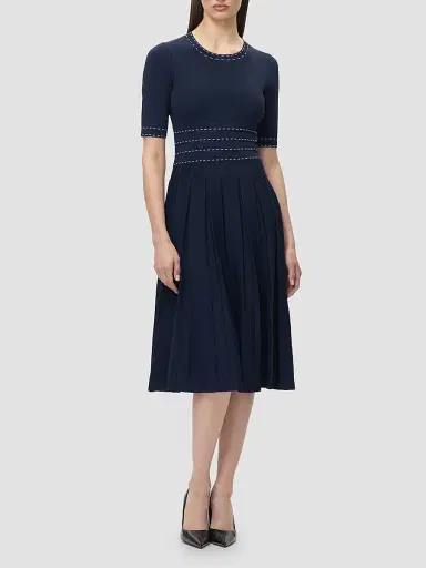 Hervé Léger Women's The Kimberly Pleated Midi Dress - Storm Alabaster | Thumbnail 2 Hervé Léger Women's The Kimberly Pleated Midi Dress - Storm Alabaster | Thumbnail 2