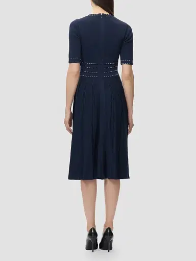 Hervé Léger Women's The Kimberly Pleated Midi Dress - Storm Alabaster | Thumbnail 3 Hervé Léger Women's The Kimberly Pleated Midi Dress - Storm Alabaster | Thumbnail 3