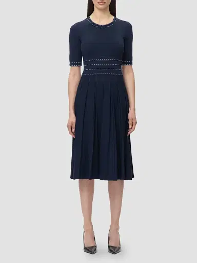 Hervé Léger Women's The Kimberly Pleated Midi Dress - Storm Alabaster | Thumbnail 4 Hervé Léger Women's The Kimberly Pleated Midi Dress - Storm Alabaster | Thumbnail 4