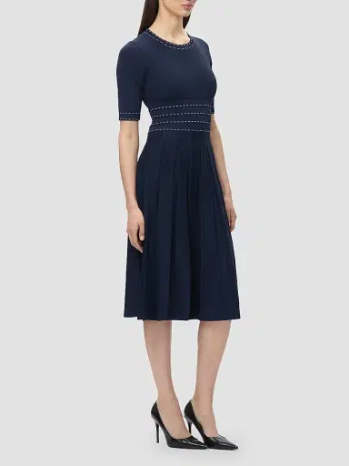 Hervé Léger Women's The Kimberly Pleated Midi Dress - Storm Alabaster | Thumbnail 5 Hervé Léger Women's The Kimberly Pleated Midi Dress - Storm Alabaster | Thumbnail 5