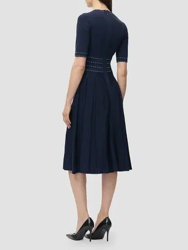 Hervé Léger Women's The Kimberly Pleated Midi Dress - Storm Alabaster | Thumbnail 6 Hervé Léger Women's The Kimberly Pleated Midi Dress - Storm Alabaster | Thumbnail 6