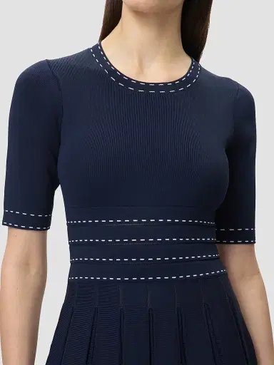 Hervé Léger Women's The Kimberly Pleated Midi Dress - Storm Alabaster | Thumbnail 8 Hervé Léger Women's The Kimberly Pleated Midi Dress - Storm Alabaster | Thumbnail 8