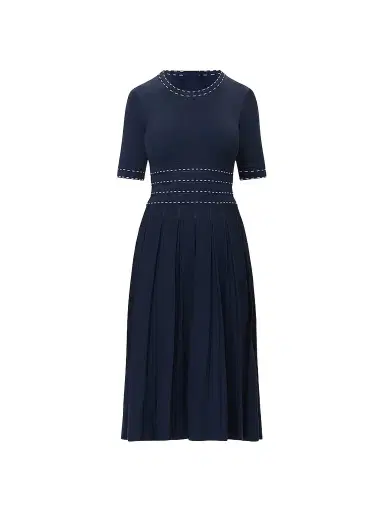 Hervé Léger Women's The Kimberly Pleated Midi Dress - Storm Alabaster | Thumbnail 1 Hervé Léger Women's The Kimberly Pleated Midi Dress - Storm Alabaster | Thumbnail 1