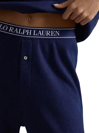 Polo Ralph Lauren Women's Club Waffle Knit Pajamas - Navy | Thumbnail 7 Polo Ralph Lauren Women's Club Waffle Knit Pajamas - Navy | Thumbnail 7