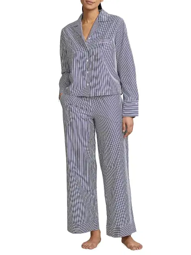 Polo Ralph Lauren Women's Bailey Striped Long Pajama Set - Bengal | Thumbnail 2 Polo Ralph Lauren Women's Bailey Striped Long Pajama Set - Bengal | Thumbnail 2