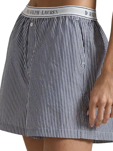 Polo Ralph Lauren Women's Striped Boxer Shorts - White Cloud Beacon Blue | Thumbnail 3 Polo Ralph Lauren Women's Striped Boxer Shorts - White Cloud Beacon Blue | Thumbnail 3
