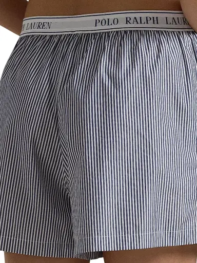 Polo Ralph Lauren Women's Striped Boxer Shorts - White Cloud Beacon Blue | Thumbnail 4 Polo Ralph Lauren Women's Striped Boxer Shorts - White Cloud Beacon Blue | Thumbnail 4