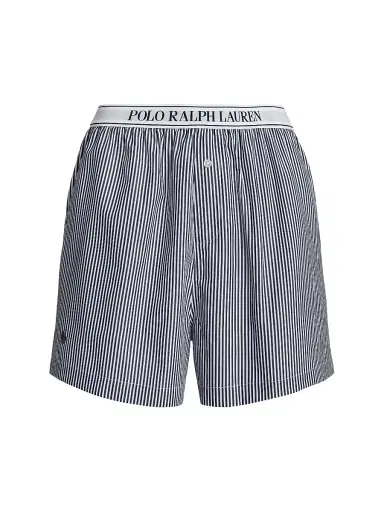 Polo Ralph Lauren Women's Striped Boxer Shorts - White Cloud Beacon Blue | Thumbnail 1 Polo Ralph Lauren Women's Striped Boxer Shorts - White Cloud Beacon Blue | Thumbnail 1