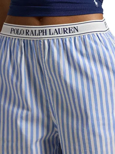 Polo Ralph Lauren Women's Shirting Stripes Striped Cotton Pants - White Cloud Hydrangea | Thumbnail 5 Polo Ralph Lauren Women's Shirting Stripes Striped Cotton Pants - White Cloud Hydrangea | Thumbnail 5