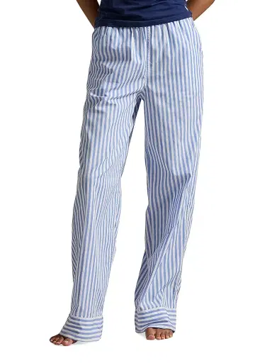 Polo Ralph Lauren Women's Shirting Stripes Striped Cotton Pants - White Cloud Hydrangea | Thumbnail 6 Polo Ralph Lauren Women's Shirting Stripes Striped Cotton Pants - White Cloud Hydrangea | Thumbnail 6