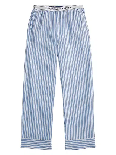 Polo Ralph Lauren Women's Shirting Stripes Striped Cotton Pants - White Cloud Hydrangea | Thumbnail 1 Polo Ralph Lauren Women's Shirting Stripes Striped Cotton Pants - White Cloud Hydrangea | Thumbnail 1