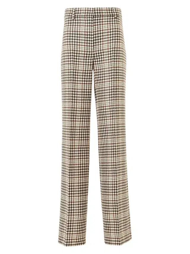 Women's Chiaro Plaid Wool-Blend Tweed Pants - Winter White Espresso Women's Chiaro Plaid Wool-Blend Tweed Pants - Winter White Espresso