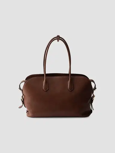 Prada Women's Signet Leather Tote Bag - Brown | Thumbnail 6 Prada Women's Signet Leather Tote Bag - Brown | Thumbnail 6