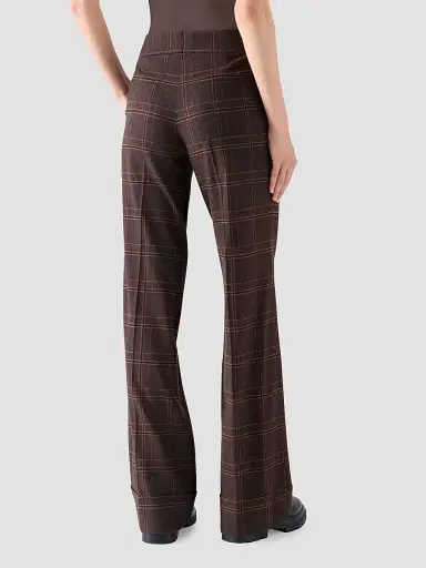 Akris punto Women's Milly Blanket Check Flannel Pants - Espresso Caramel | Thumbnail 3 Akris punto Women's Milly Blanket Check Flannel Pants - Espresso Caramel | Thumbnail 3