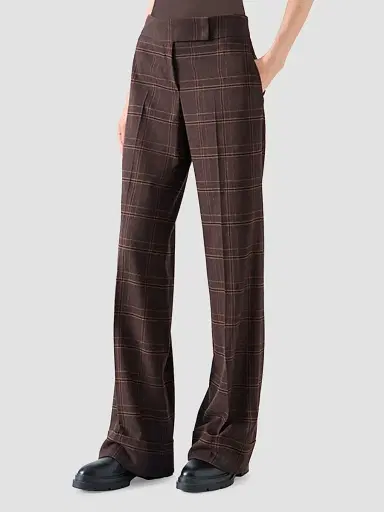 Akris punto Women's Milly Blanket Check Flannel Pants - Espresso Caramel | Thumbnail 5 Akris punto Women's Milly Blanket Check Flannel Pants - Espresso Caramel | Thumbnail 5