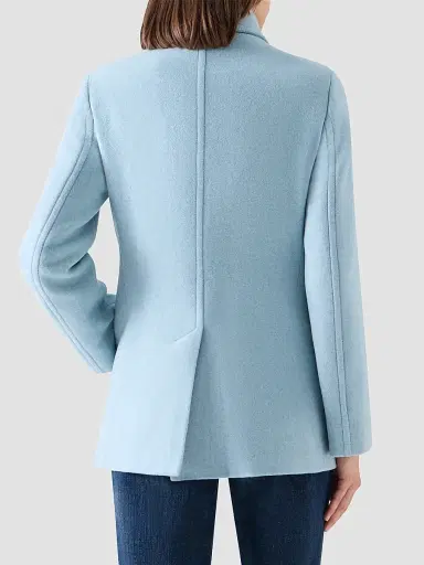 Akris punto Women's Wool Double-Breasted Peacoat - Light Blue - Size 16 | Thumbnail 3 Akris punto Women's Wool Double-Breasted Peacoat - Light Blue - Size 16 | Thumbnail 3