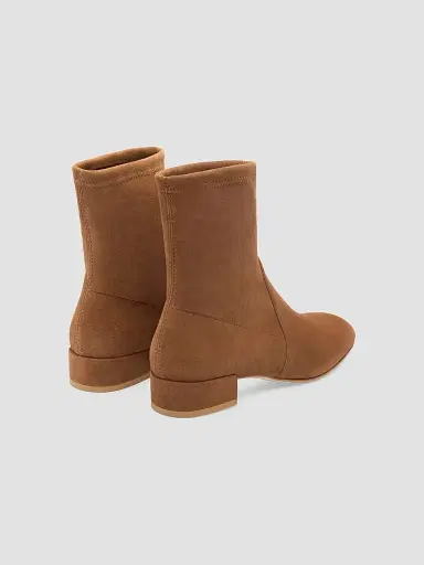 Stuart Weitzman Women's Bacari 25MM Suede Ankle Boots - Toasted Almond | Thumbnail 3 Stuart Weitzman Women's Bacari 25MM Suede Ankle Boots - Toasted Almond | Thumbnail 3