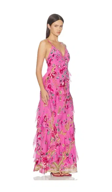 Camilla Asymmetrical Ruffle Slip Dress | Thumbnail 2 Camilla Asymmetrical Ruffle Slip Dress | Thumbnail 2