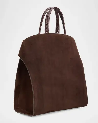 Ferragamo Men's Hug Tote Bag in Suede | Thumbnail 3 Ferragamo Men's Hug Tote Bag in Suede | Thumbnail 3