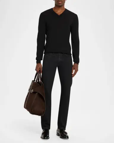 Ferragamo Men's Hug Tote Bag in Suede | Thumbnail 5 Ferragamo Men's Hug Tote Bag in Suede | Thumbnail 5
