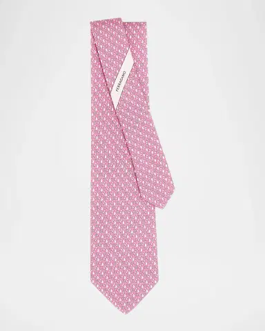 Ferragamo Men's Varenne Horse and Gancio Silk Tie | Thumbnail 3 Ferragamo Men's Varenne Horse and Gancio Silk Tie | Thumbnail 3