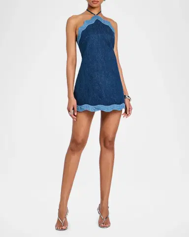 Retrofête Tasia Denim Halter Dress | Thumbnail 2 Retrofête Tasia Denim Halter Dress | Thumbnail 2