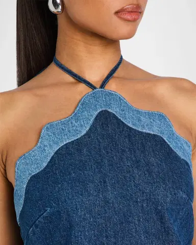 Retrofête Tasia Denim Halter Dress | Thumbnail 5 Retrofête Tasia Denim Halter Dress | Thumbnail 5