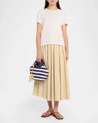 BTB Los Angeles Knot Mini Striped Raffia Tote Bag with Starfish Charm | Thumbnail 5 BTB Los Angeles Knot Mini Striped Raffia Tote Bag with Starfish Charm | Thumbnail 5