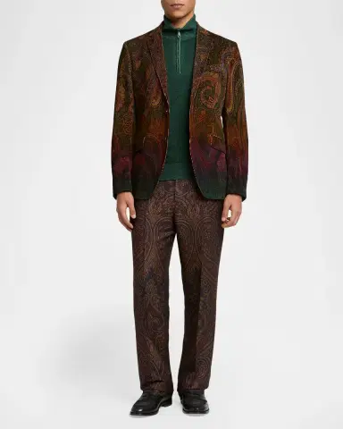 Etro Men's Roma Paisley Corduroy Single-Breasted Jacket | Thumbnail 2 Etro Men's Roma Paisley Corduroy Single-Breasted Jacket | Thumbnail 2