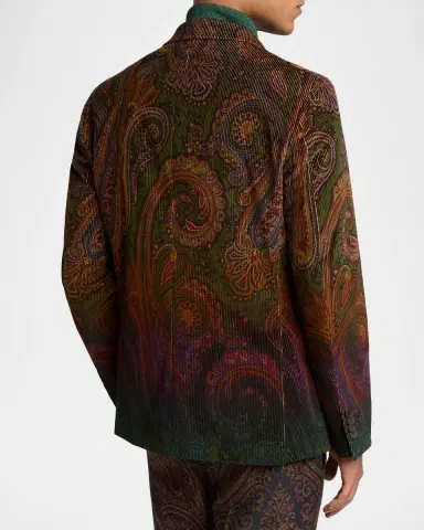 Etro Men's Roma Paisley Corduroy Single-Breasted Jacket | Thumbnail 3 Etro Men's Roma Paisley Corduroy Single-Breasted Jacket | Thumbnail 3