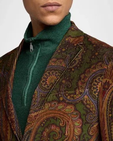 Etro Men's Roma Paisley Corduroy Single-Breasted Jacket | Thumbnail 5 Etro Men's Roma Paisley Corduroy Single-Breasted Jacket | Thumbnail 5