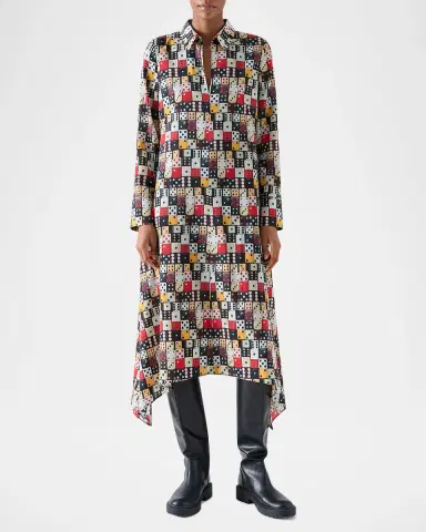 Akris punto Small Dice-Print Wool Shirtdress | Thumbnail 2 Akris punto Small Dice-Print Wool Shirtdress | Thumbnail 2