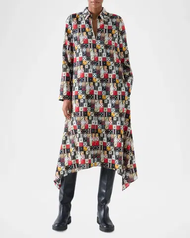 Akris punto Small Dice-Print Wool Shirtdress | Thumbnail 4 Akris punto Small Dice-Print Wool Shirtdress | Thumbnail 4