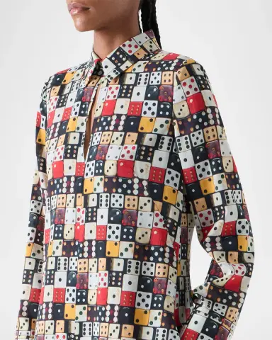 Akris punto Small Dice-Print Wool Shirtdress | Thumbnail 5 Akris punto Small Dice-Print Wool Shirtdress | Thumbnail 5