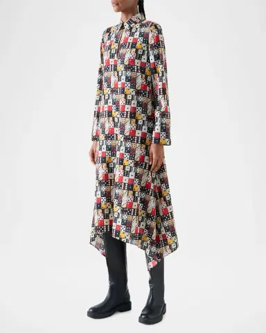 Akris punto Small Dice-Print Wool Shirtdress | Thumbnail 6 Akris punto Small Dice-Print Wool Shirtdress | Thumbnail 6