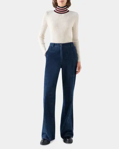 Akris punto Stripe Mock Turtleneck Wool Sweater | Thumbnail 2 Akris punto Stripe Mock Turtleneck Wool Sweater | Thumbnail 2