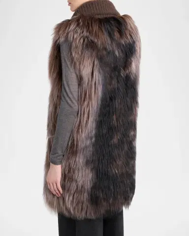 Giorgio Armani Shearling Vest with Knit Collar | Thumbnail 3 Giorgio Armani Shearling Vest with Knit Collar | Thumbnail 3