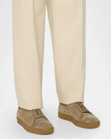 Lanvin Men's Dbb1 Suede Zip-Up Sneakers | Thumbnail 2 Lanvin Men's Dbb1 Suede Zip-Up Sneakers | Thumbnail 2