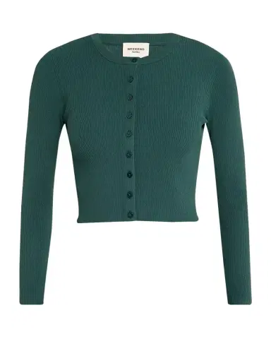 Weekend Max Mara Cropped Rib Knit Cardigan | Thumbnail 1 Weekend Max Mara Cropped Rib Knit Cardigan | Thumbnail 1