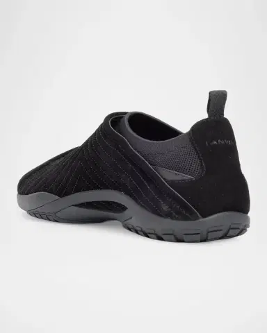Lanvin Men's Mesh Knit and Leather Grip-Strap Sneakers | Thumbnail 4 Lanvin Men's Mesh Knit and Leather Grip-Strap Sneakers | Thumbnail 4