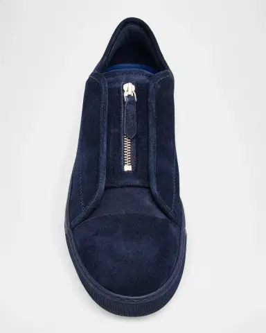 Lanvin Men's Dbb1 Suede Zip-Up Sneakers | Thumbnail 4 Lanvin Men's Dbb1 Suede Zip-Up Sneakers | Thumbnail 4