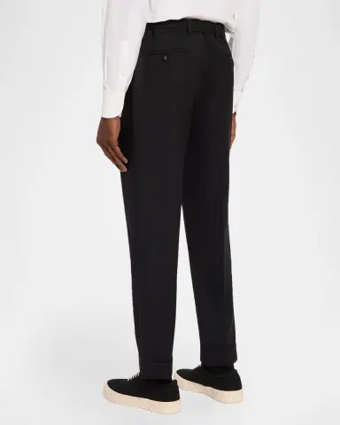 OFFICINE GÉNÉRALE Men's Hugo Wool Belted Trousers | Thumbnail 3 OFFICINE GÉNÉRALE Men's Hugo Wool Belted Trousers | Thumbnail 3