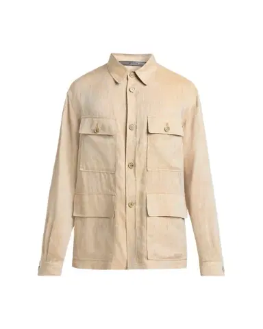 Giorgio Armani Men's Linen Relaxed-Fit Field Jacket | Thumbnail 1 Giorgio Armani Men's Linen Relaxed-Fit Field Jacket | Thumbnail 1