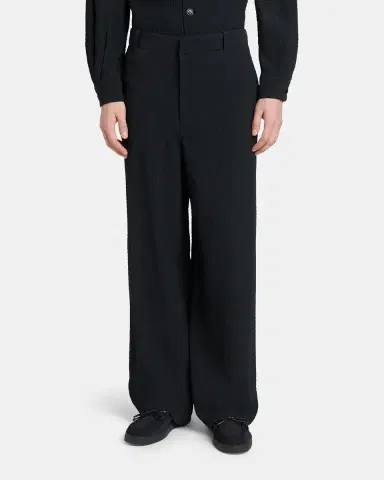 Giorgio Armani Men's Seersucker Wide-Leg Trousers | Thumbnail 4 Giorgio Armani Men's Seersucker Wide-Leg Trousers | Thumbnail 4