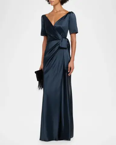 Saloni Marilyn Silk Wrap Dress | Thumbnail 4 Saloni Marilyn Silk Wrap Dress | Thumbnail 4