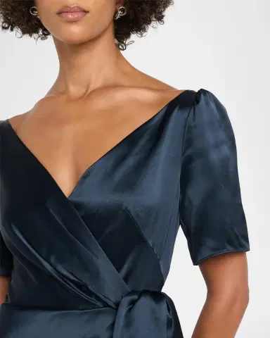 Saloni Marilyn Silk Wrap Dress | Thumbnail 5 Saloni Marilyn Silk Wrap Dress | Thumbnail 5