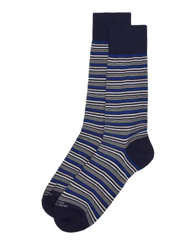 Marcoliani Men's Multi-Stripe Cotton Blend Mid-Calf Socks | Thumbnail 3 Marcoliani Men's Multi-Stripe Cotton Blend Mid-Calf Socks | Thumbnail 3