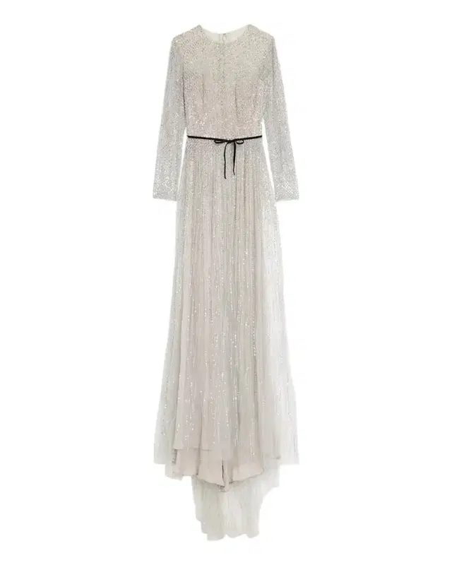 Embellished Tulle Long-Sleeve Illusion Gown Embellished Tulle Long-Sleeve Illusion Gown