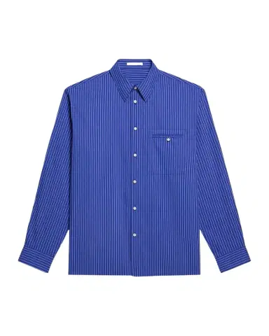 Helmut Lang Men's Pinstripe Poplin Double-Pocket Button-Down Shirt | Thumbnail 1 Helmut Lang Men's Pinstripe Poplin Double-Pocket Button-Down Shirt | Thumbnail 1