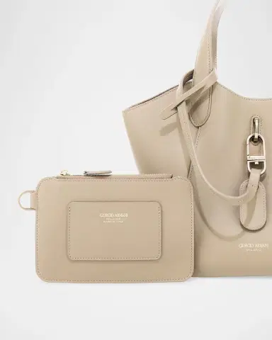 Giorgio Armani Small Geometric Leather Tote Bag | Thumbnail 4 Giorgio Armani Small Geometric Leather Tote Bag | Thumbnail 4